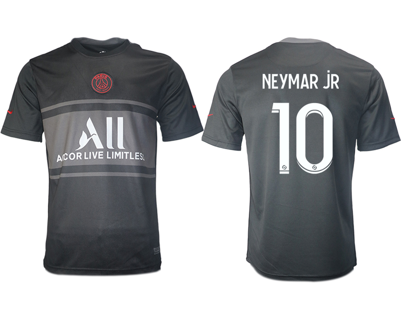 Men 2021-2022 Club Paris St German Second away aaa version black #10 Soccer Jersey->paris st german jersey->Soccer Club Jersey